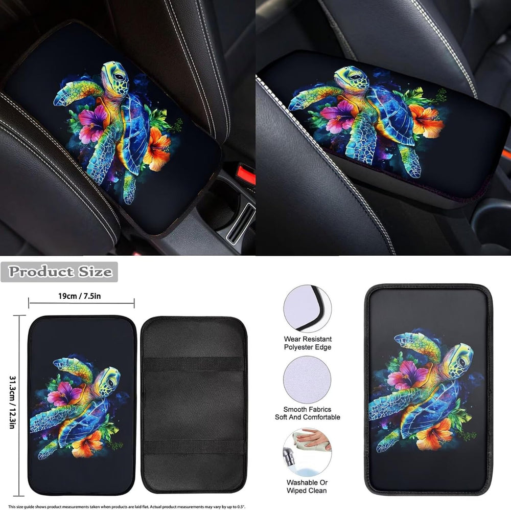 Sea Turtle Print Universal Car Rear Bench Protective 12 Pcs Auto Interior Acc...