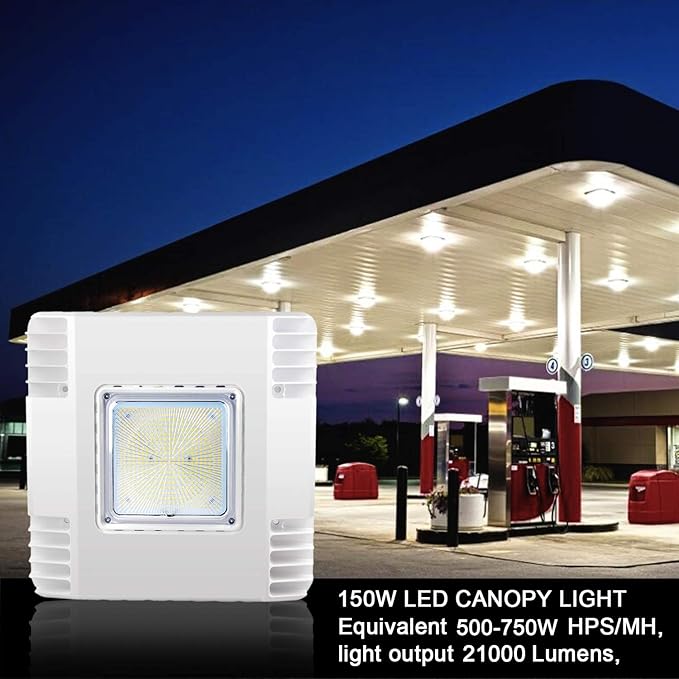 OSTEK LED Gas Station Canopy Light, 150W Carport Ceiling Light 5700K, Outdoor