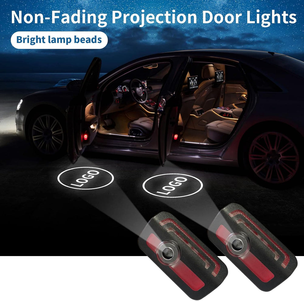 2 Pcs Non-Fading Door Light Logo, Projector Welcome Lamp Door Light Puddle Li...