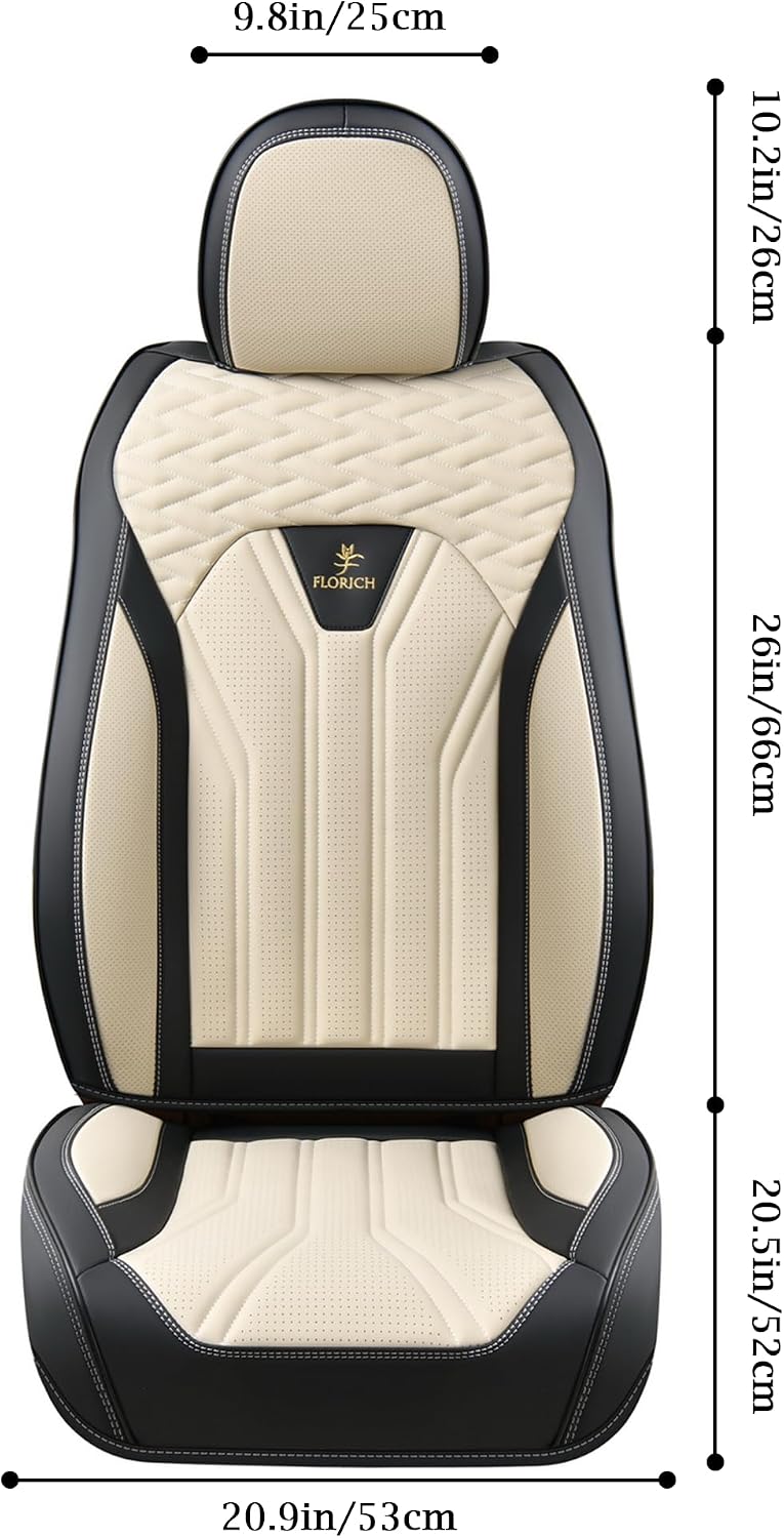 FLORICH Leather Seat Covers, Seat Covers Full Set, Car Seat Protectors 5 Seat...