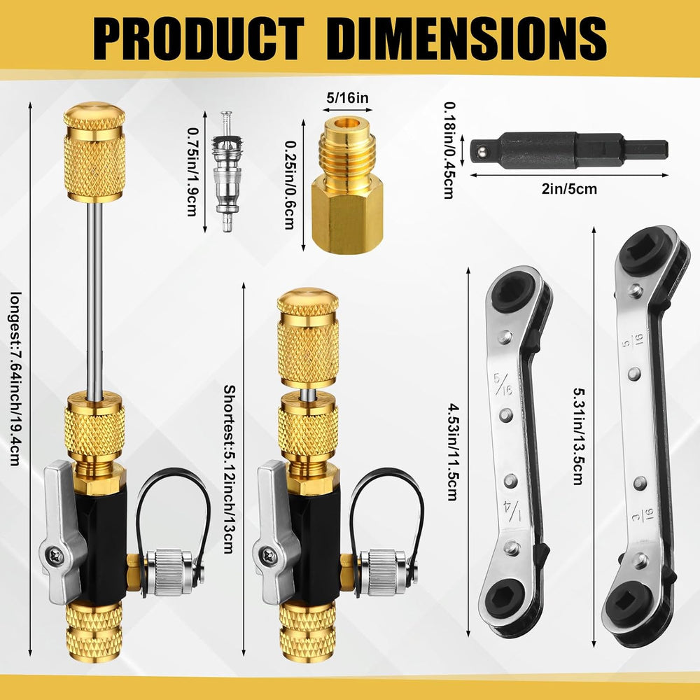 Tujoe MGAVCT Mega Flow Vacuum-Rated Valve Core Remover Installer Tool with Re...