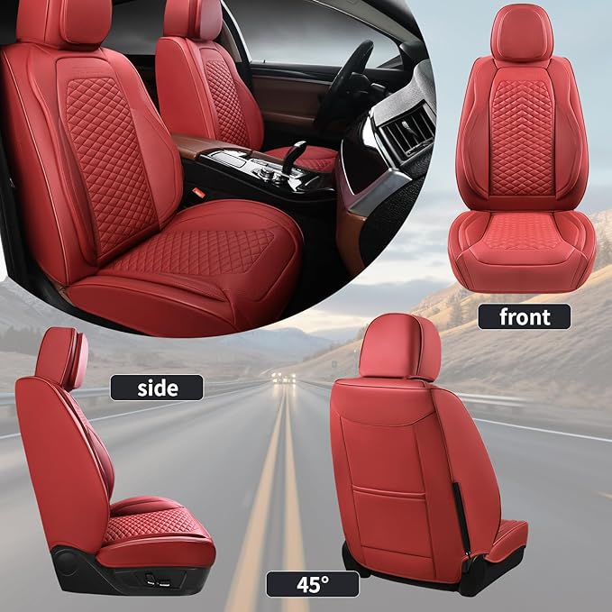 2 Packs Car Seat Covers Leather Car Seat Covers Universal Seat Covers
