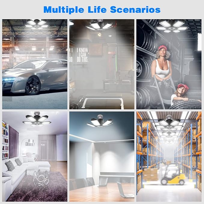 LED Garage Light - 160W Garage Light Bulb 64000LM 6500K Super Bright Garage