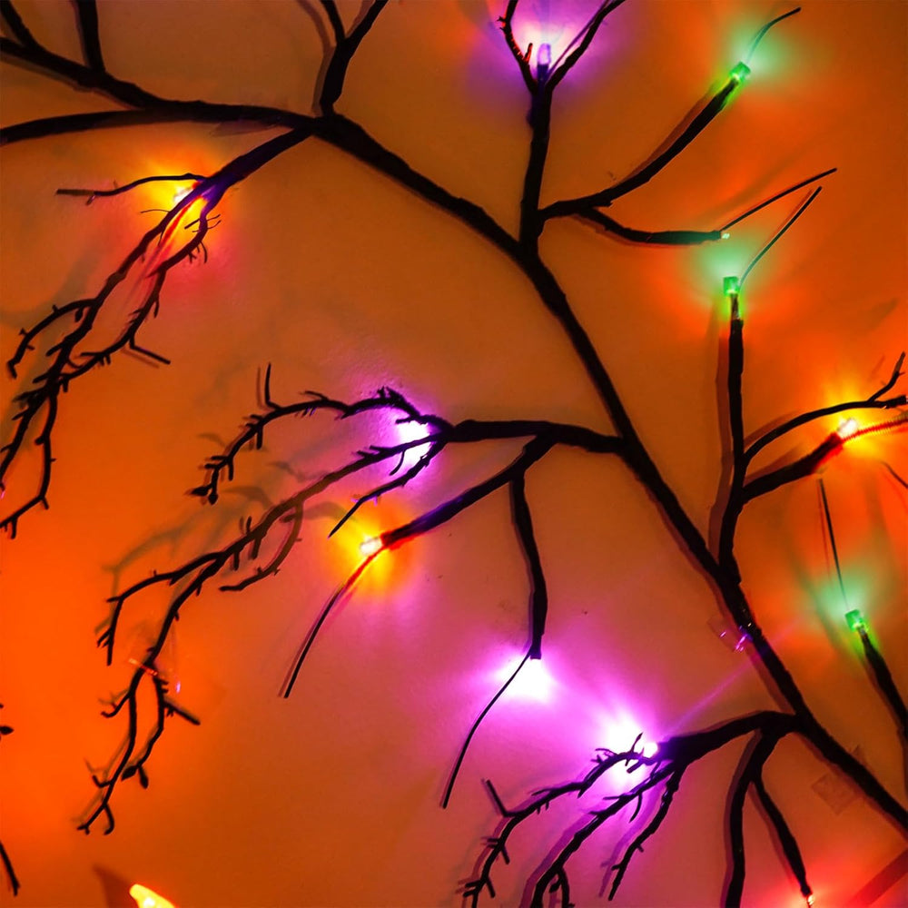 9Ft 72 LED Halloween Willow Vine Twig Garland with Lights - 8 Modes & Tim...