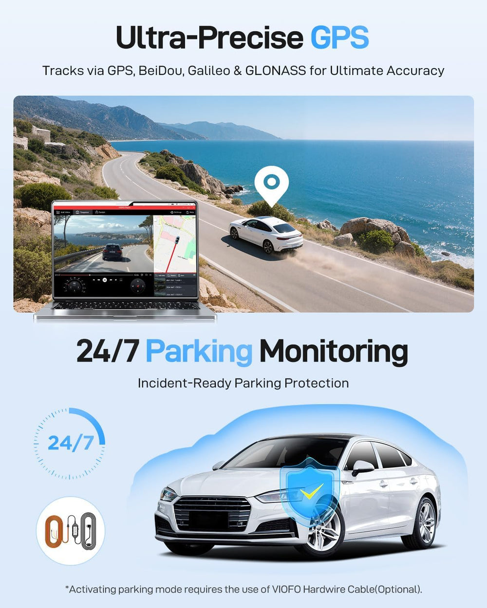 VIOFO A229 Ultra 2CH Dash Cam Front and Rear, Dual 4K Dashcam HDR with GPS
