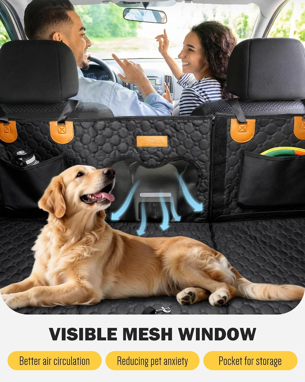 Back Seat Extender for Dogs, Waterproof Dog Car Seat Cover for Back Seat with...