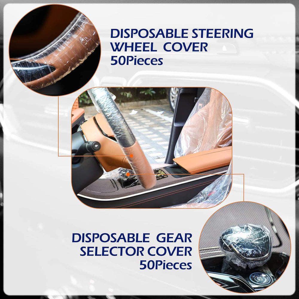Tallew 250 Pcs Disposable Plastic Car Seat Covers Clear for Auto Truck