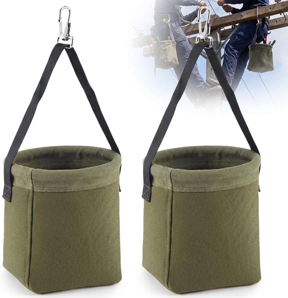 2 Pcs Tool Bags Square Bottom 2 Inner Pockets, 8" x 6.5" x 6.5"