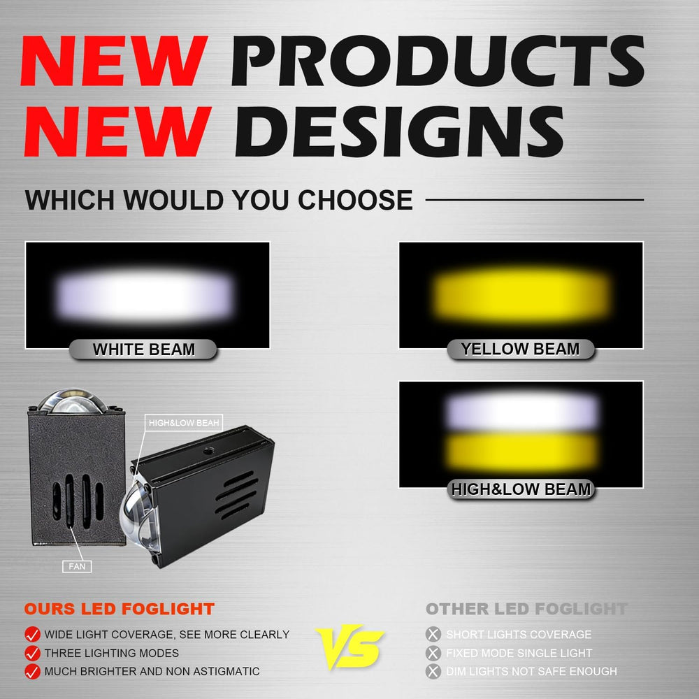 Super Bright LED Grille Projector Lights Kit White/Yellow Dual Color 16000LM ...