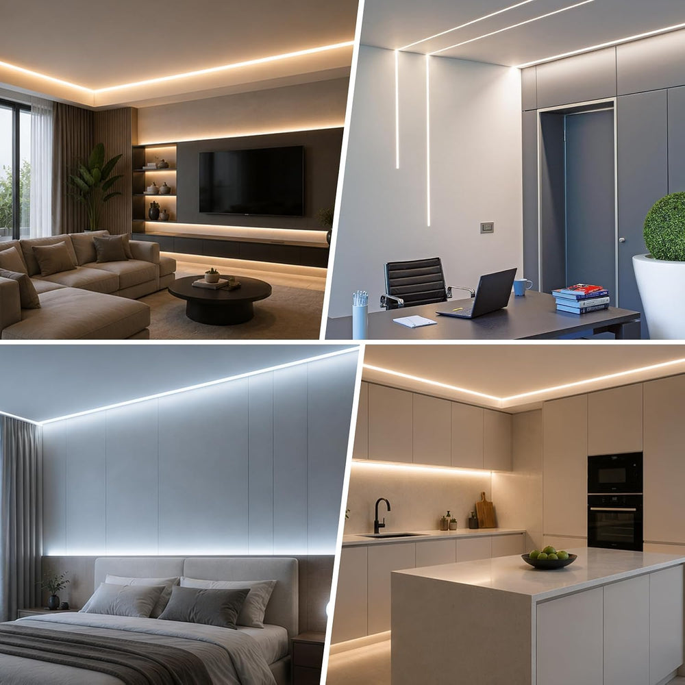 Plaster-in LED Channel, 6 Pack 3.3FT/1M Recessed Aluminum LED Profile with Mi...