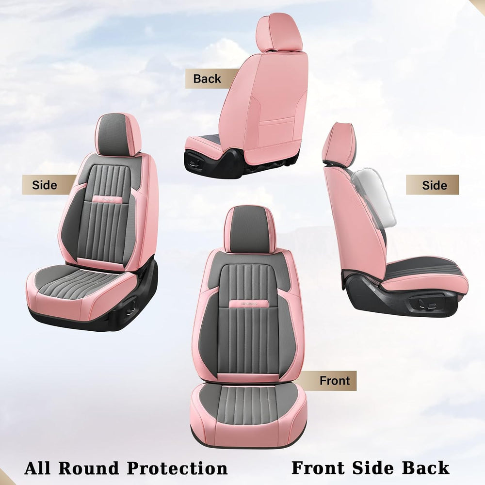 Coverado Car Seat Covers Full Set, Nappa Leather Seat Covers for Cars, Waterp...