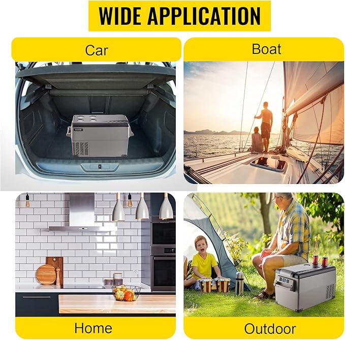 VEVOR CF35 Portable 37 Quart 12 Volt App Control, Car Refrigerator Dual Zone