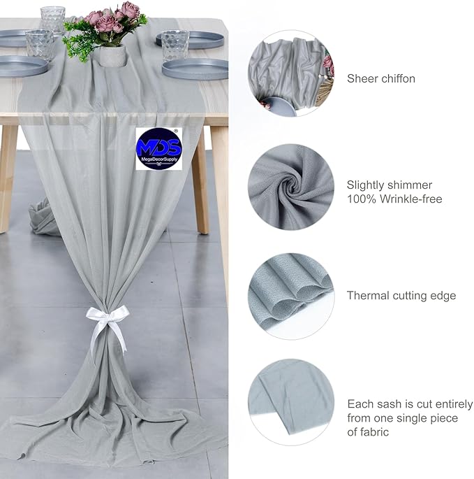 MDS Halloween Chiffon Table Runner - 10 Pack, 29 x 170 Inches, 14ft Each - Sh...