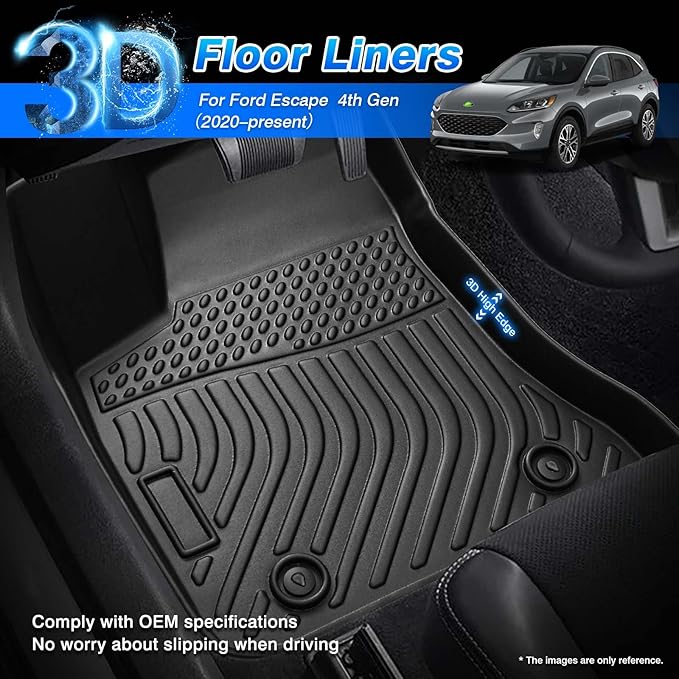 Floor Mats for Ford Escape 2020-2025 2026, All Weather Floor Liner for Escape