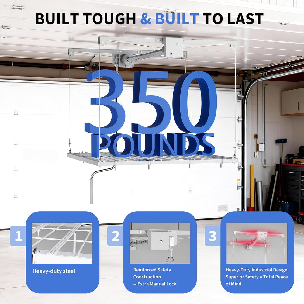 Overhead Garage Lifting Storage Rack, Maximize Your Garage Storage with Our 4...