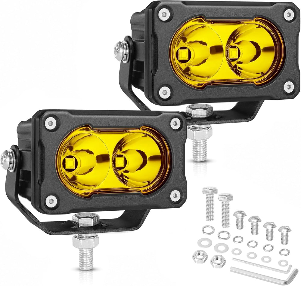 OFFROADTOWN LED Pods Yellow 3'' 40W Spot CREE LED Ditch Driving Fog L...