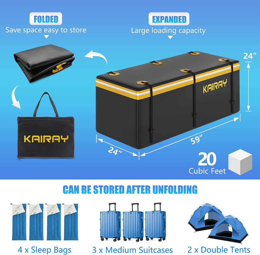 KAIRAY 500 Lbs Heavy Duty Hitch Mount Cargo Carrier 60"x24"x14.4&qu...