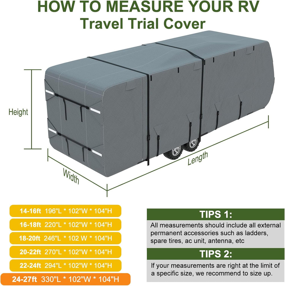 Mofeez Travel Trailer RV Cover, Extra-Thick Upgraded 7 Layers for Camper Cove...