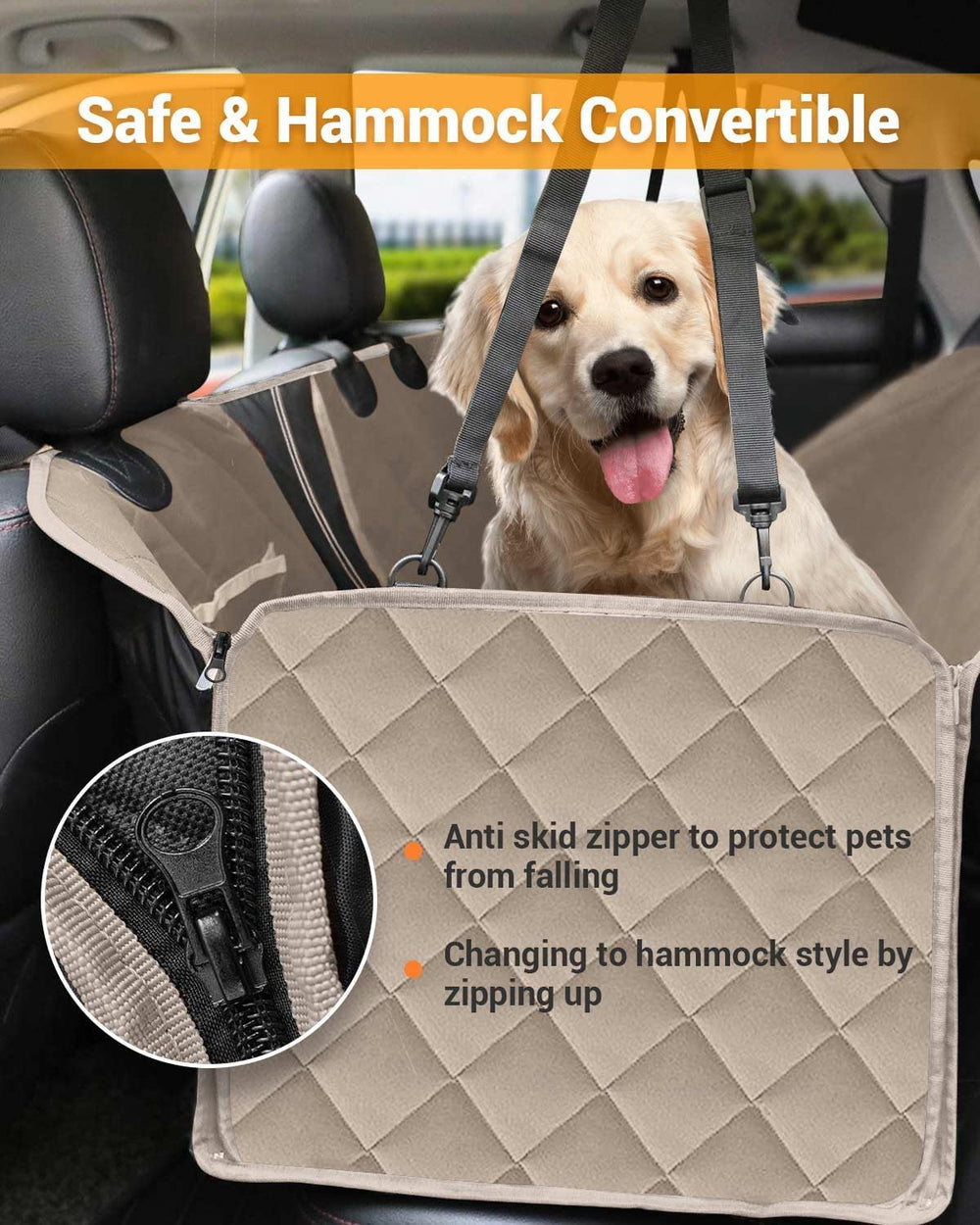 Dog Car Seat Cover, 600D Heavy Dute Car Seat Cover for Dogs Pets, 100% Waterp...