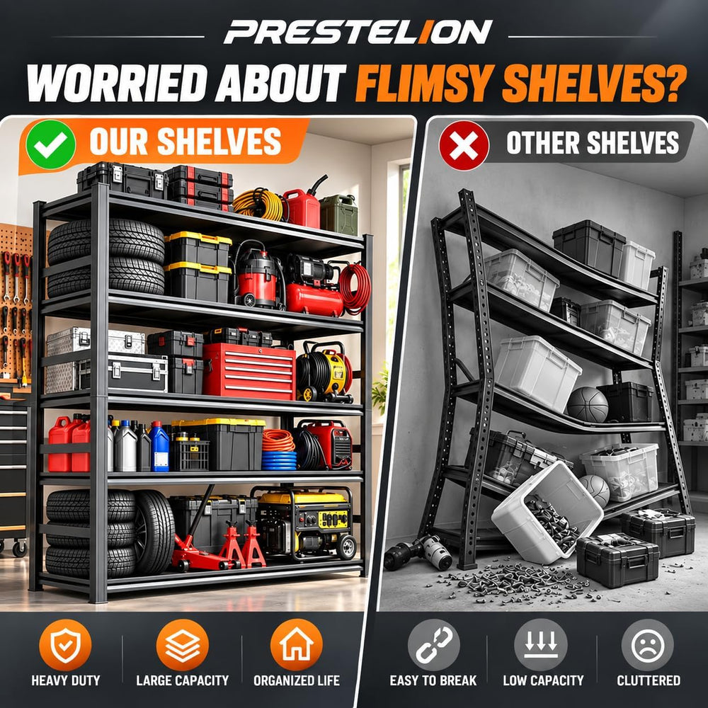 Garage Shelving Adjustable Heavy-Duty Metal Multi-Purpose Storage Shelves