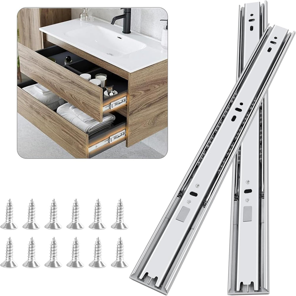 16 inch Soft Close Drawer Slides 4 Pairs Ball Bearing Full Extension Cabinet ...