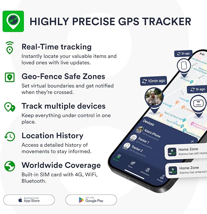 GPS Tracker for Vehicles with Magnet – 4G LTE Real-Time Location Device with App