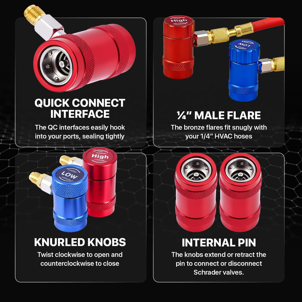 R1234yf Quick Coupler and Can Tap Kit, Auto AC Recharge Tools