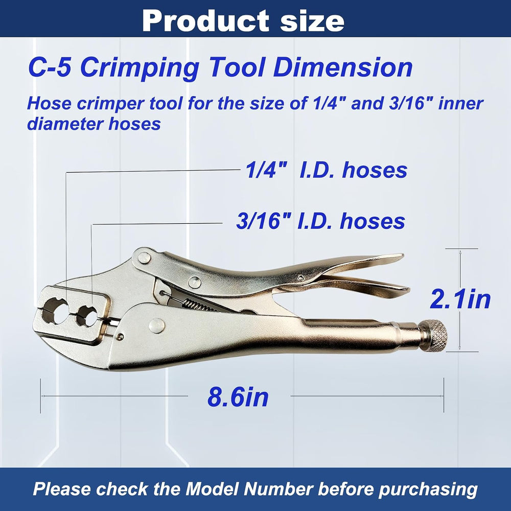 58PCS Hose Repair Kit, 1/4 I.D.Torch Hose Repair Kit, Air Hose Crimper Tool