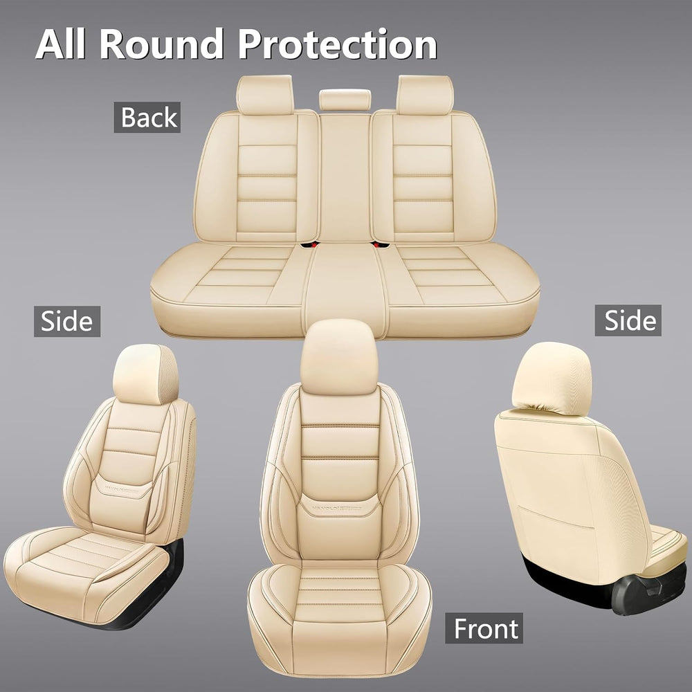 Leather Car Seat Covers Full Set,Universal Fit for Most Cars,SUVs and Sedans,...