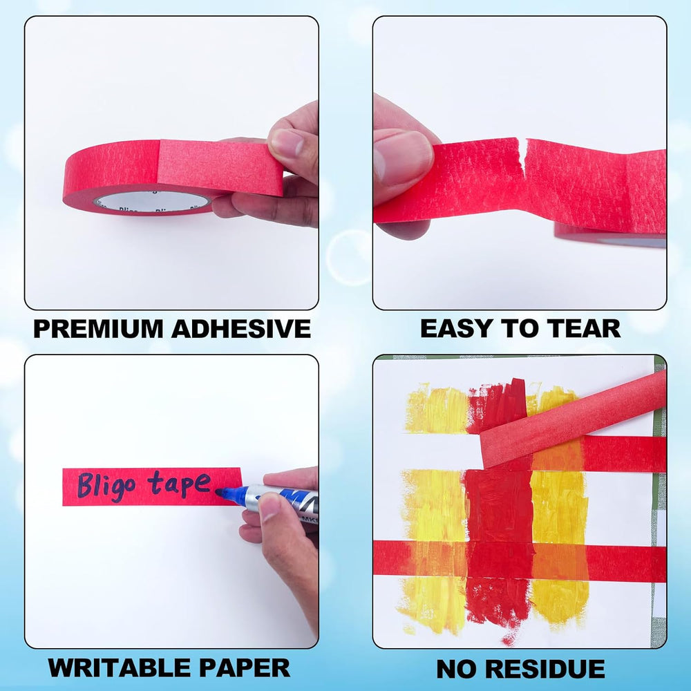 10 Pack Red Painters Tape Medium Adhesive 1 Inch x 55 Yards