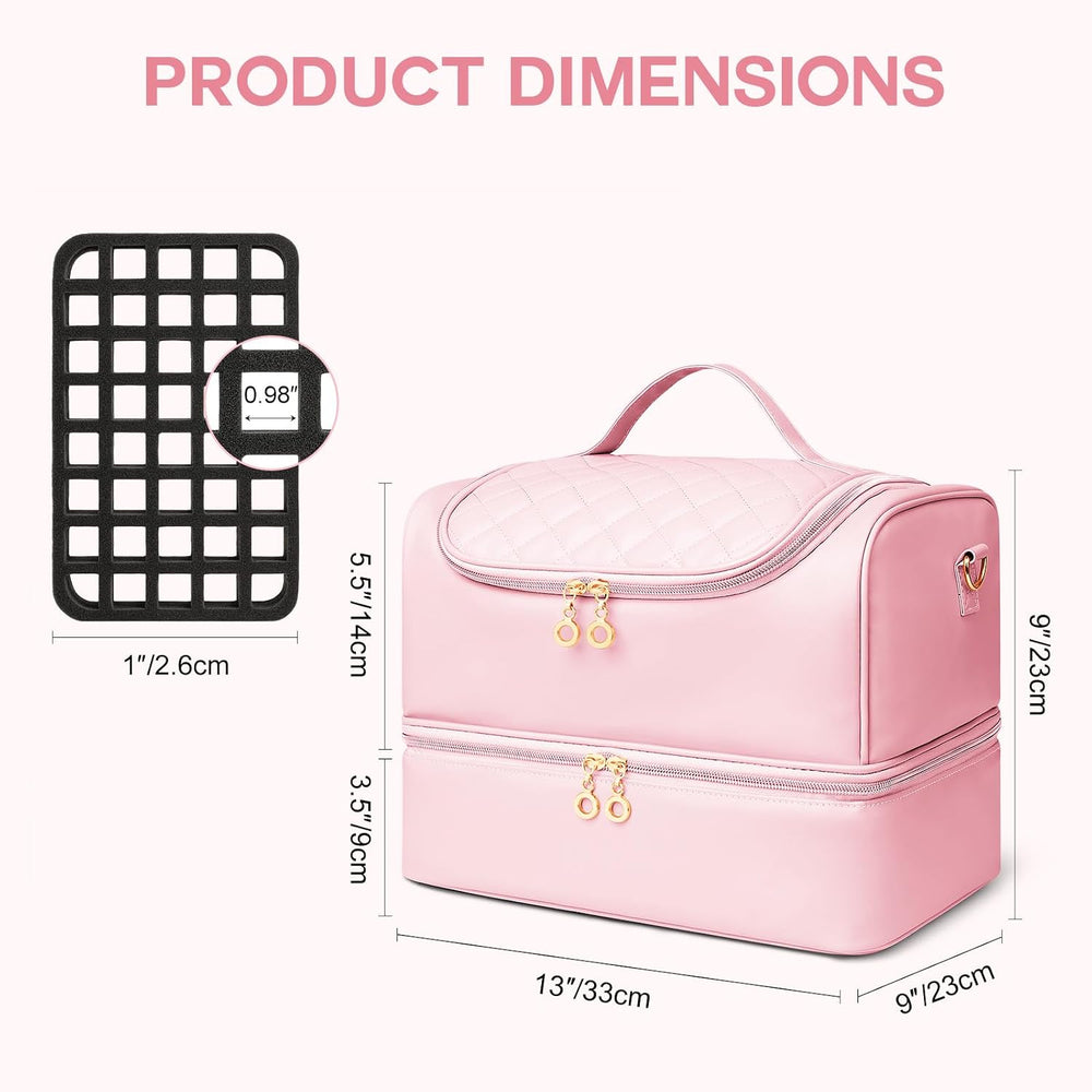 Uross Nail Polish Organizer Bag Holds 50 Bottles Nail Polish, Nail Lamp, Nail...