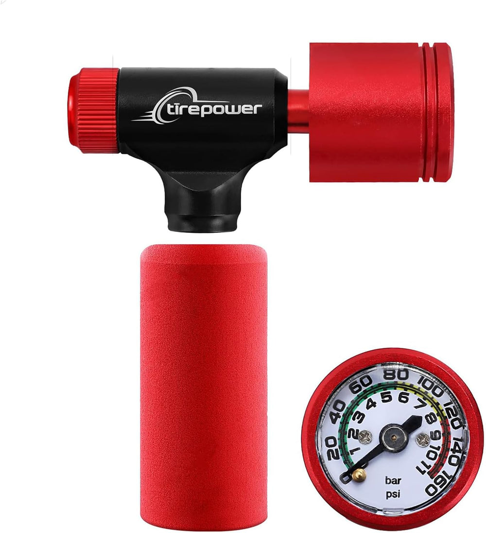 CO2 Bike Tire Inflator - Push-Button Presta & Schrader Compatible CO2 Bik...