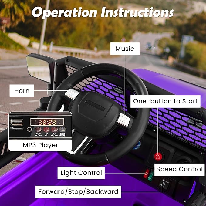 Costzon Ride on Car, 12V Battery Powered Truck Vehicle