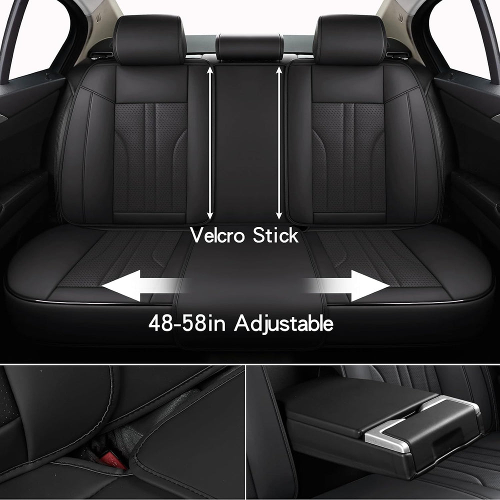MINGBRON Car Seat Cover Full Set, Leather Car Seat Cover, Waterproof Seat Cov...