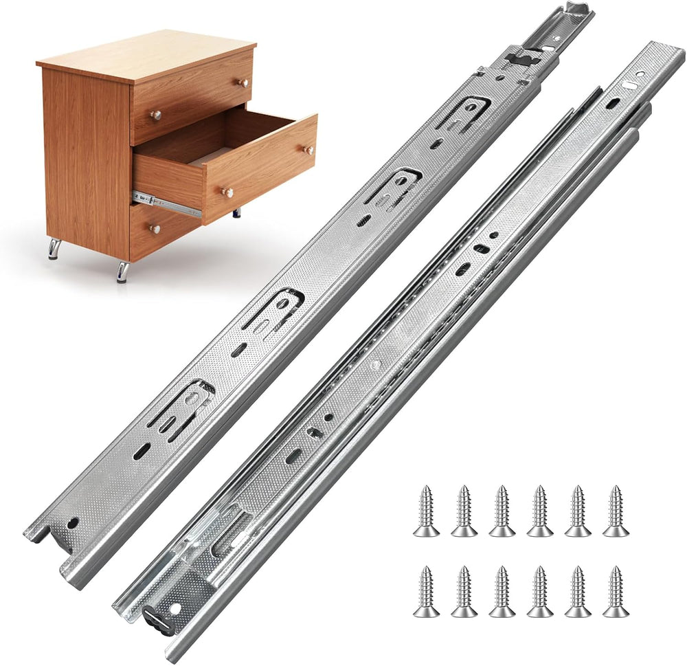 22 inch Drawer Slides 4 Pairs (8pcs) Full Extension Ball Bearing Drawer Slide...