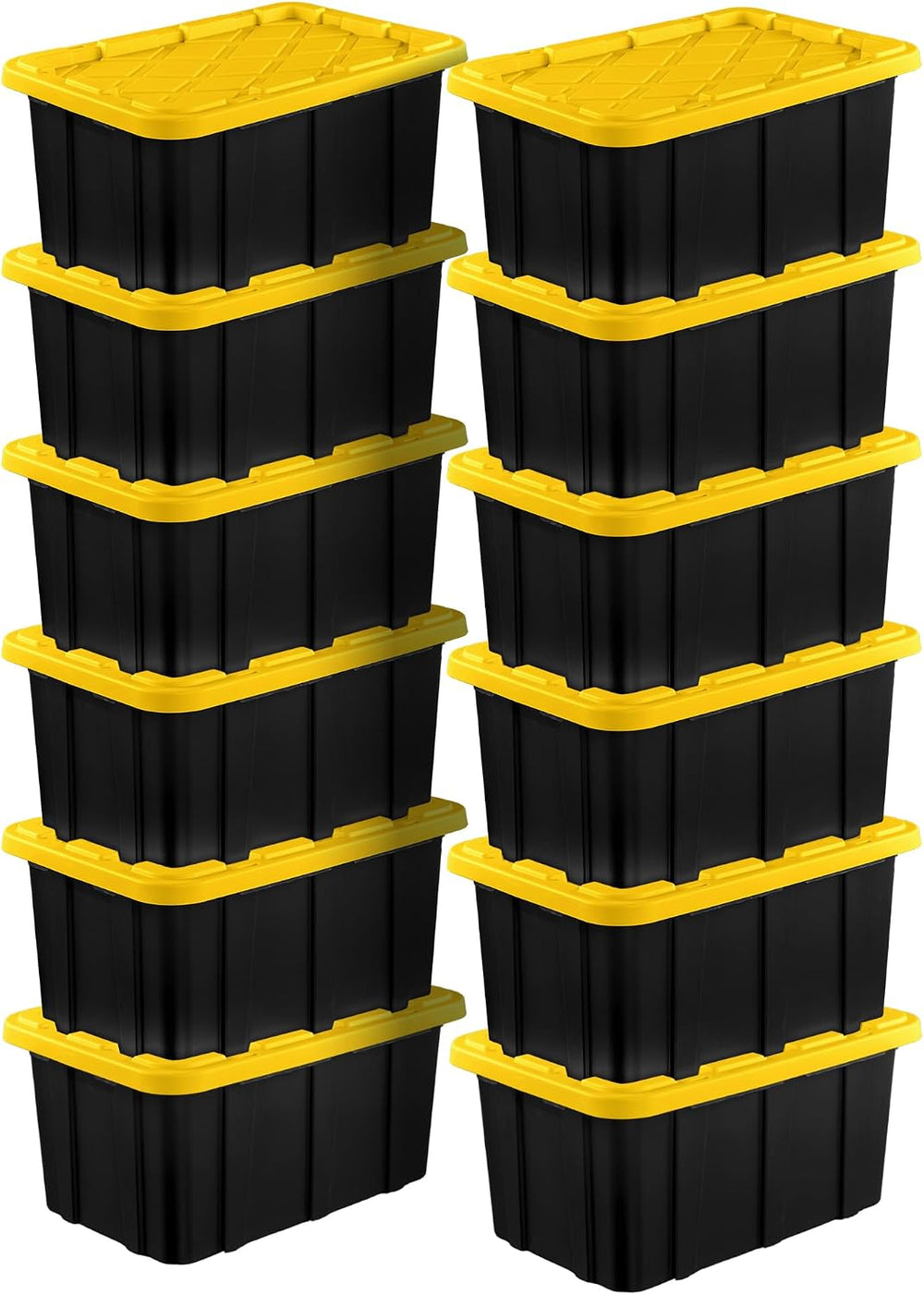 Sterilite Industrial Storage Tote with Lids for Garage, 17 Gallon, 12-Pack