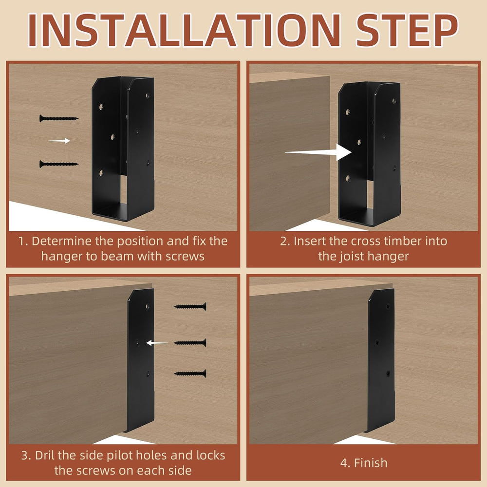 Concealed Joist Hangers, 2x6 Joist Hanger Mounting Joist Bracket with Screws ...