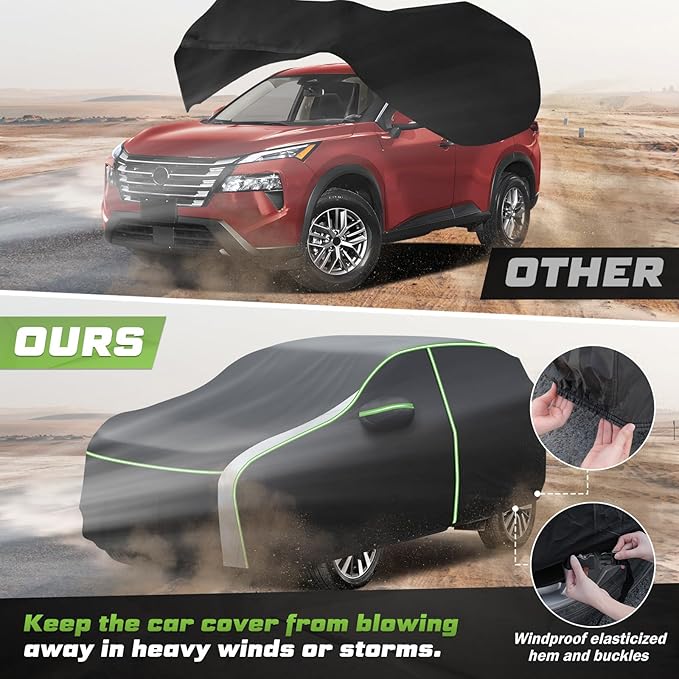 Mixsuper Liner Car Cover for Nissan Rogue 2008-2026, 7 Layers Waterproof All