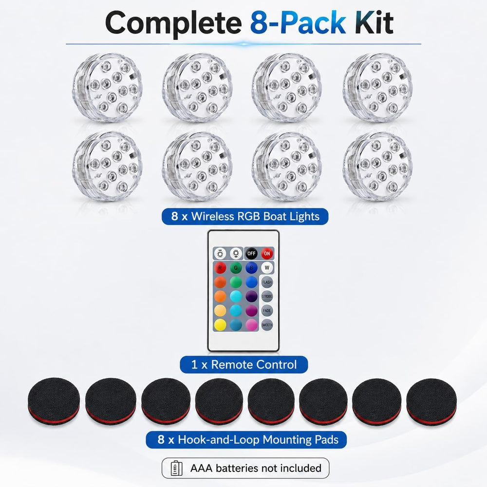 Seaponer Boat Lights Wireless Battery Operated, Waterproof Marine Led Light f...