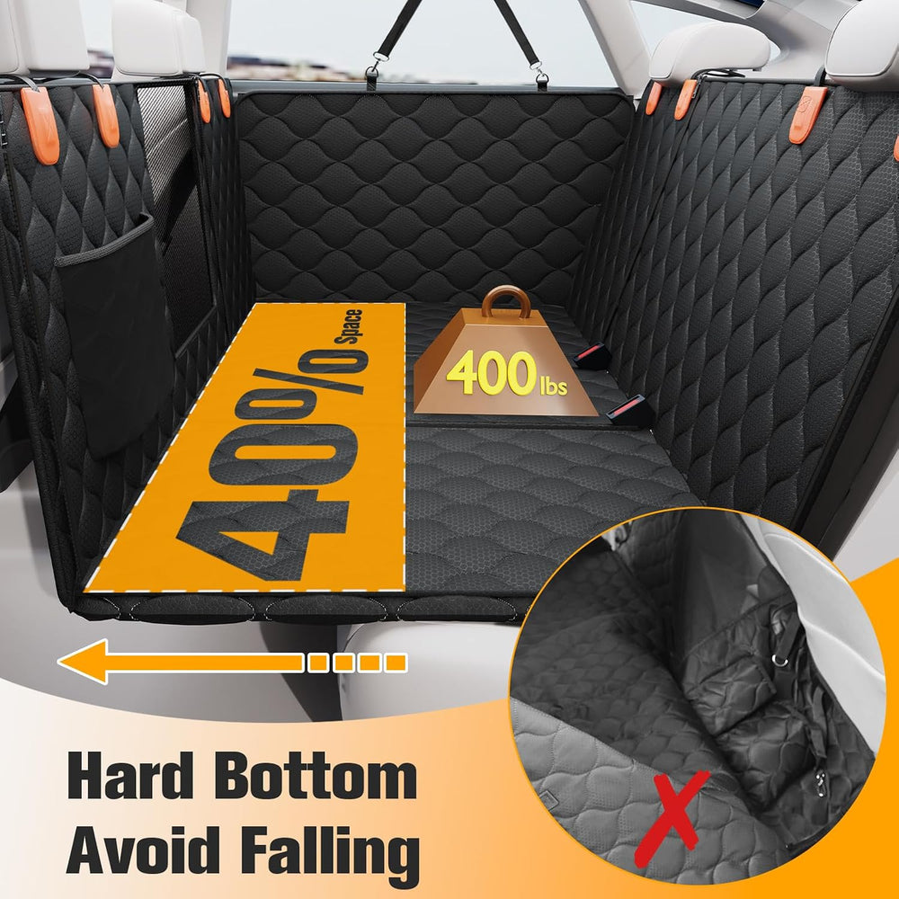 PETICON Convertible Backseat Extender for Dogs, Hard Bottom Dog Seat Cover
