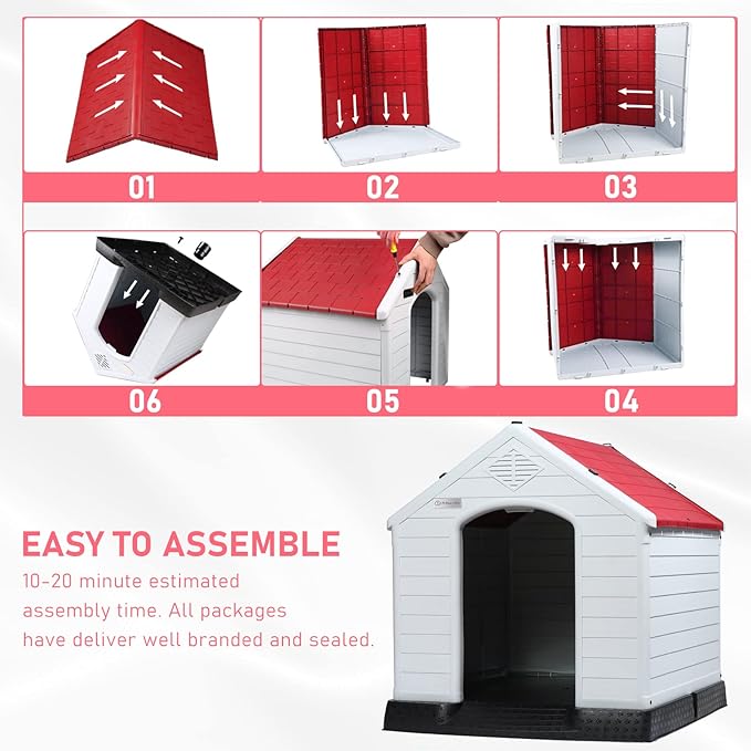 LEMBERI Durable Waterproof Plastic Dog House