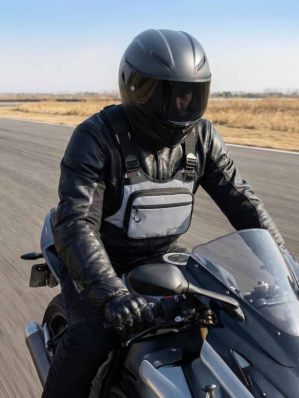 Oumurs Reflective Motorcycle Chest Bag with Quick-Release Buckle for Men &amp...