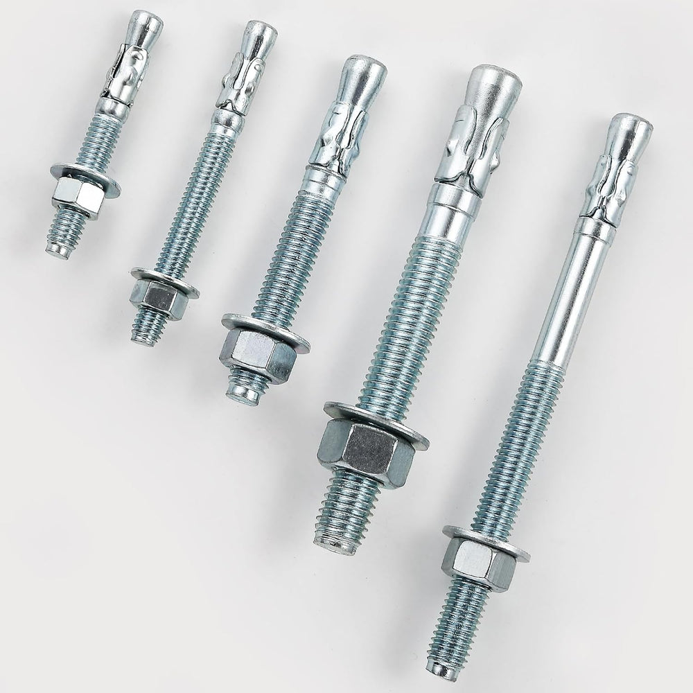 Wensilon 1/2"x6" Wedge Anchors for Concrete, Zinc-Plated, 30 PCS