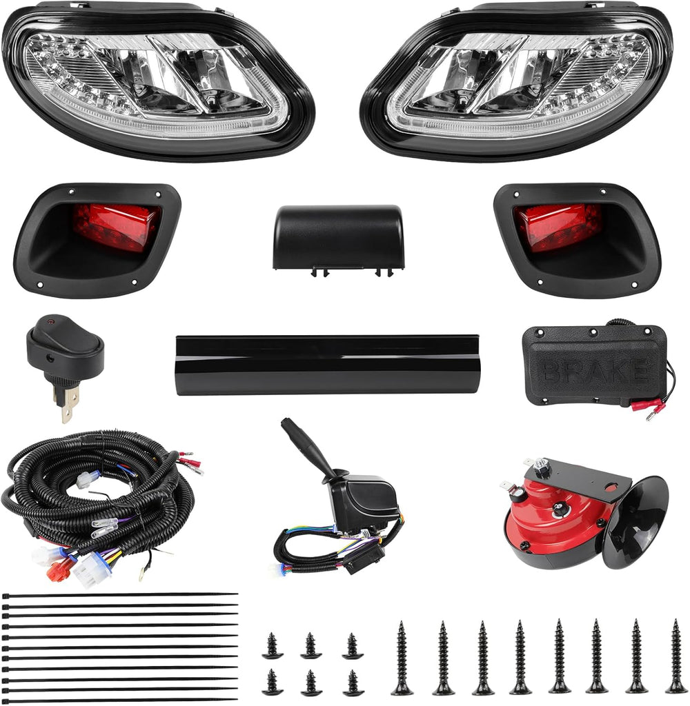 Deluxe Golf Cart LED Headlight Tail Light Kits Fit for 2014-Up EZGO Freedom/T...