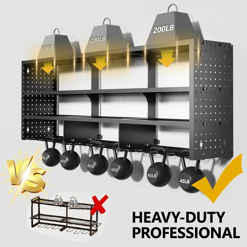 49" W Large Power Tool Organizer Wall Mount, 4 Layer Heavy Duty Metal To...