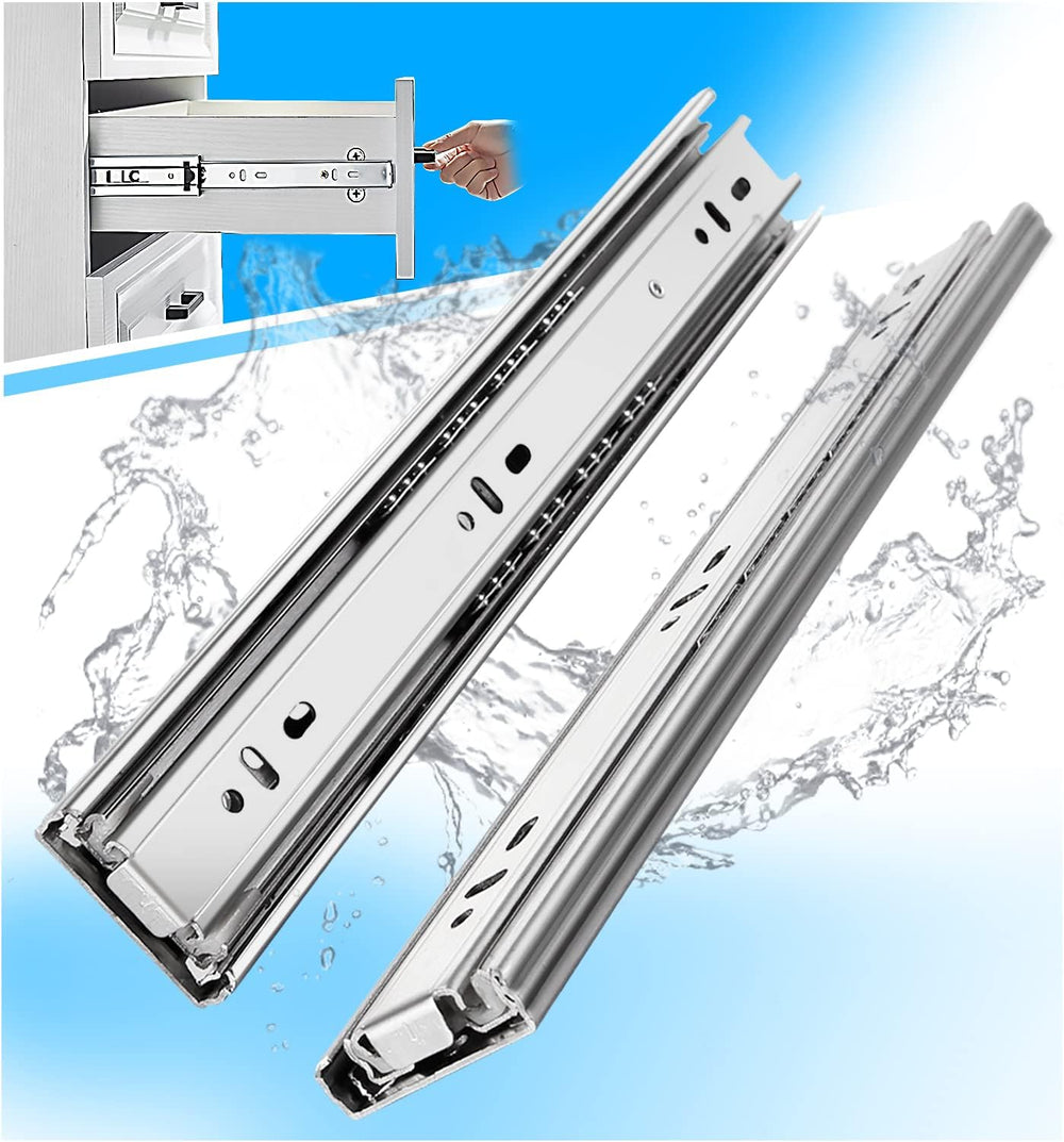 YENUO 5 Pairs Stainless Steel Drawer Slides Full Extension 10–24 Inch