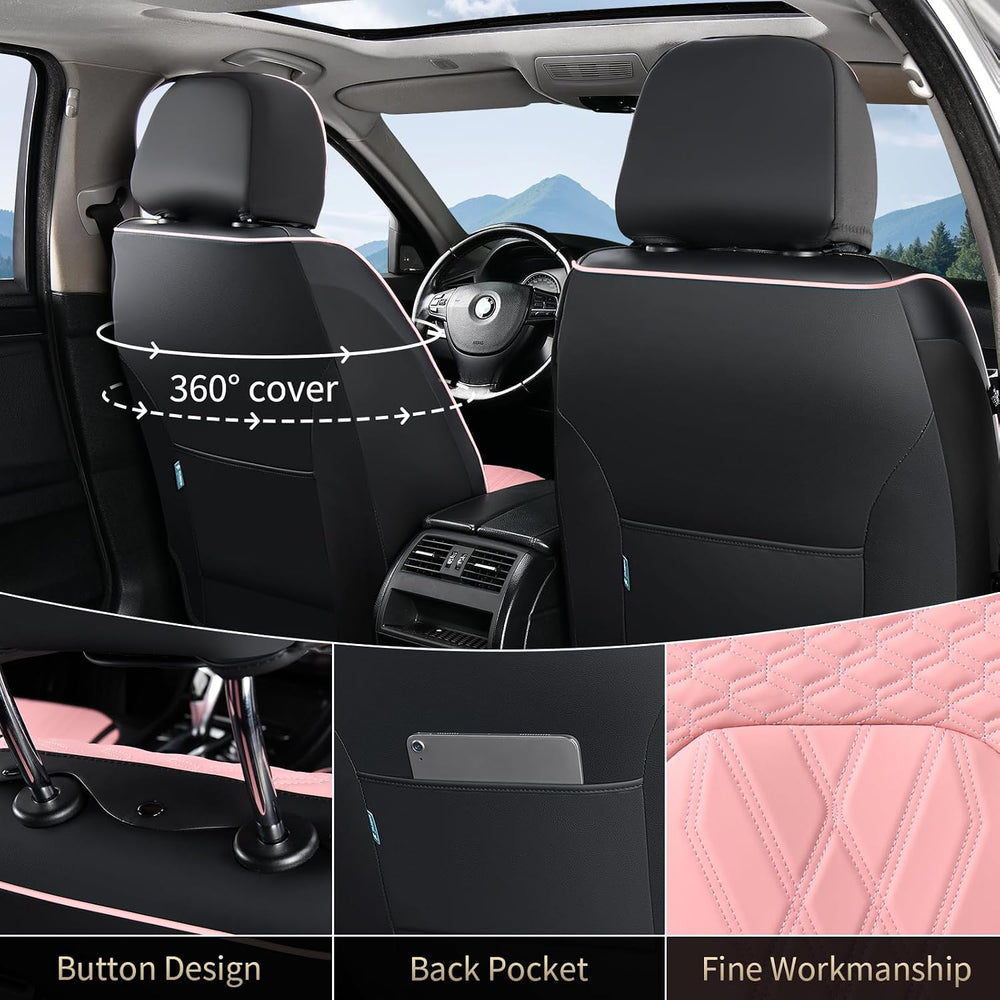 FLORICH Automotive Seat Covers Leather Pink Seat Covers for Cars Front Seats ...