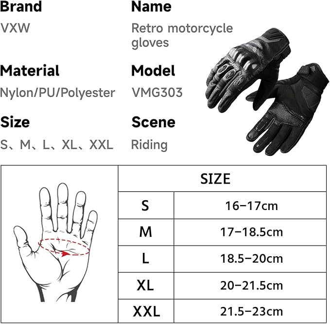 VXW Motorcycle Gloves for Men and Women