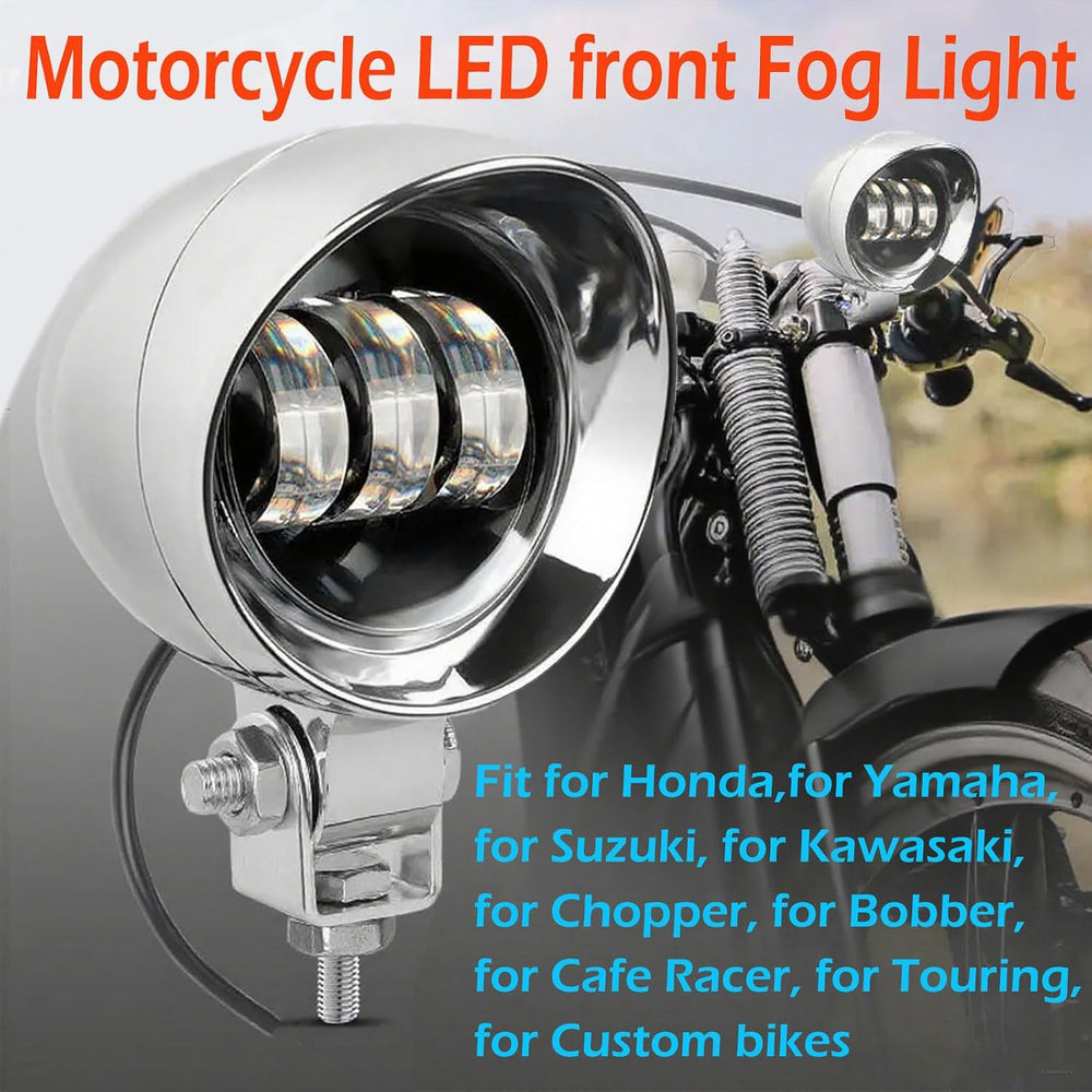 4.5 Inch 2 Pcs Chrome LED Motorcycle Fog Passing Lights