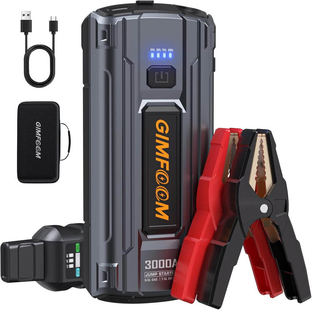 Car Jump Starter, 3000A Jump Starter Battery Pack for Up to 9.0L Gas or 7.5L ...